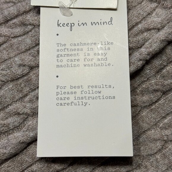 Small - Womens Cable Mock Turtleneck Pullover Sweater - A New Day - Taupe - Picture 4 of 7